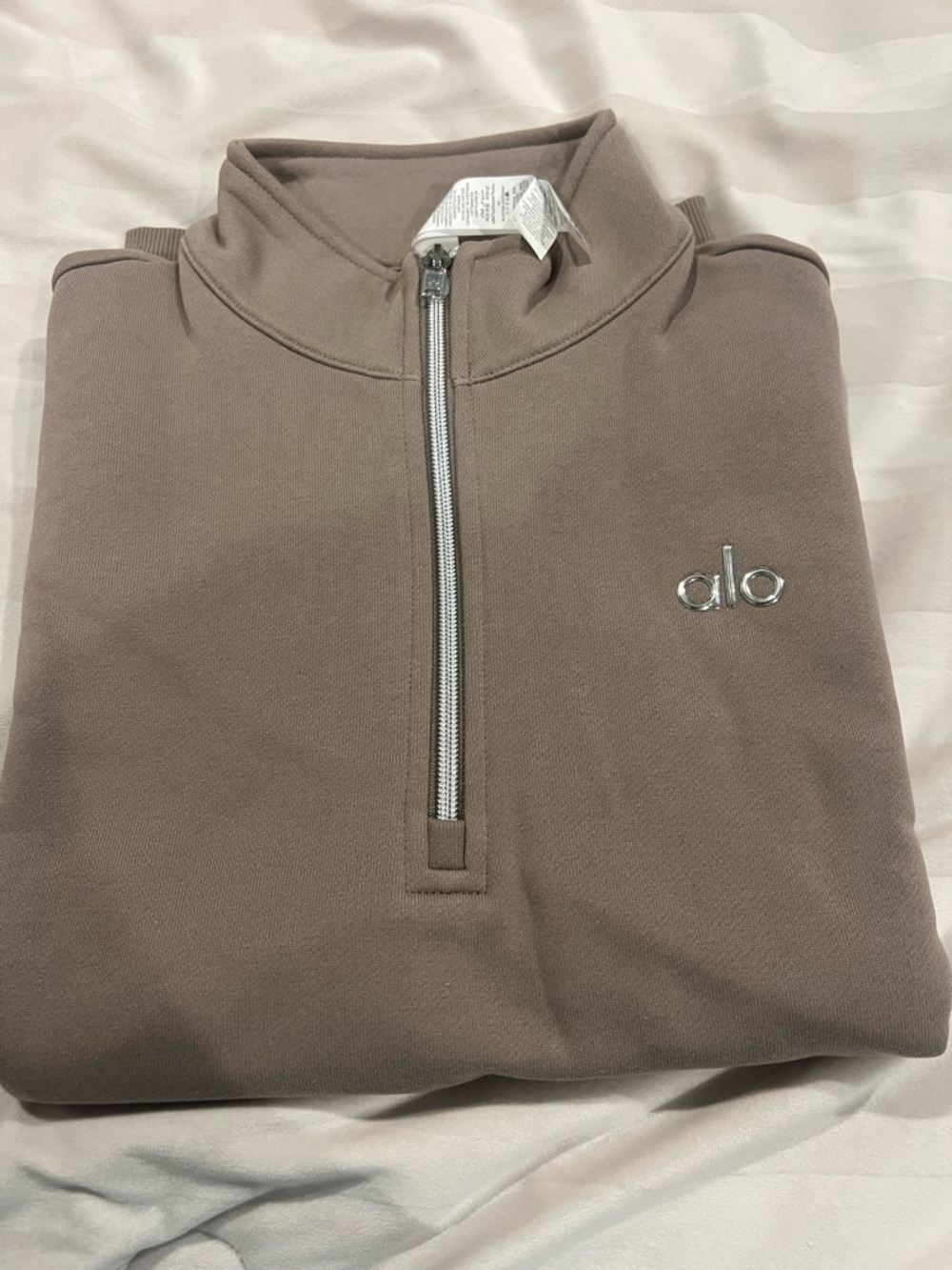 ALO Yoga authentic accolade 1/4 zip pullover size small light cocoa